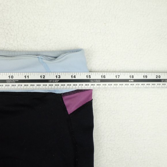 Lululemon Womens Yoga Pants 10 Black Blue Capri Stretchy Athletic Athleisure Gym - Picture 7 of 13